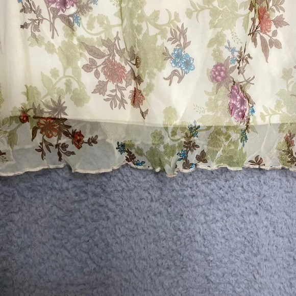 Tabloid womens 3x mini skirt green floral fairy whimsical garden y2k colorful - Picture 2 of 8